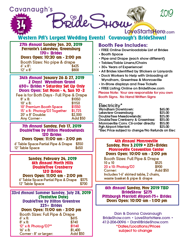 Pittsburgh Wedding And Bridal Shows Greensburg and Cranberry Wedding